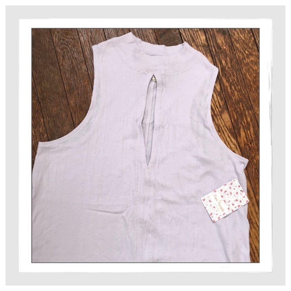 Free People 'Faye' Ribbed Keyhole Tank - Picture 3 of 5